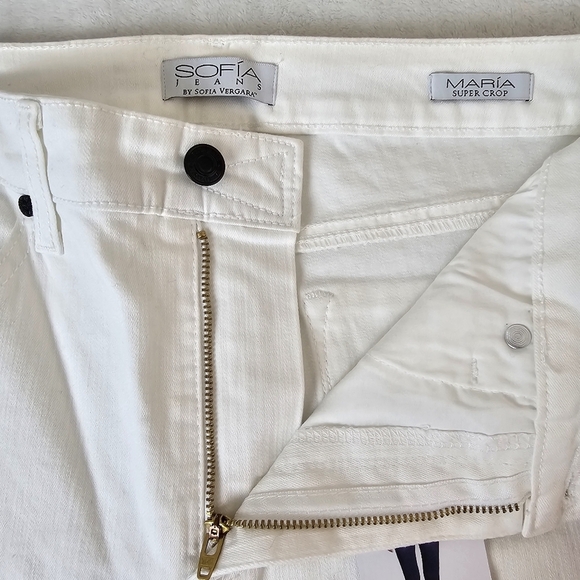 Sofia Jeans by Sofia Vergara White Maria Super Cropped Skinny Jeans Size 10 - Picture 9 of 13